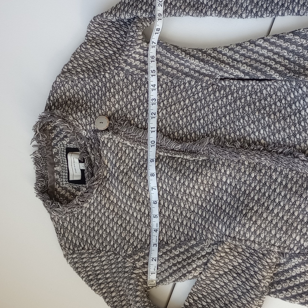 Anthropologie Angel of The North Tipperary Frayed Button Cardigan Jacket Grey S - Picture 11 of 13
